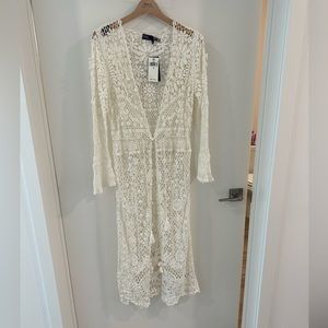 Ralph Lauren Crocheted Floral Sweater